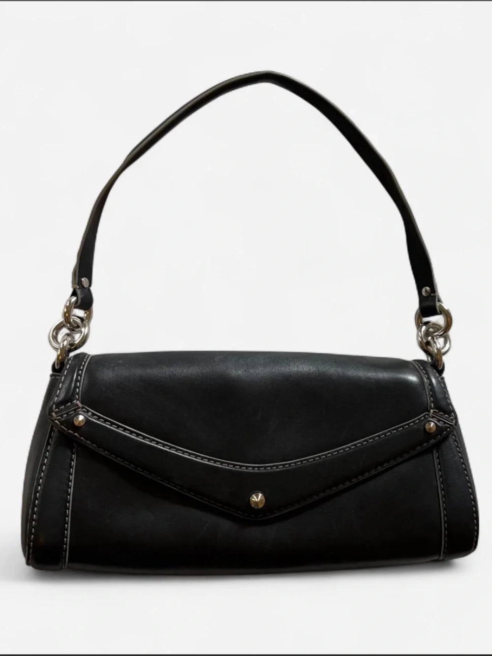 Vintage Cole Haan Black Leather Mini Shoulder Bag <3